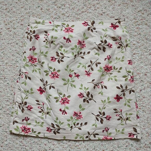 Bridgewater Classics Wrap Skirt 12P Petite Multicolor Floral Linen Blend Lined - Picture 2 of 7